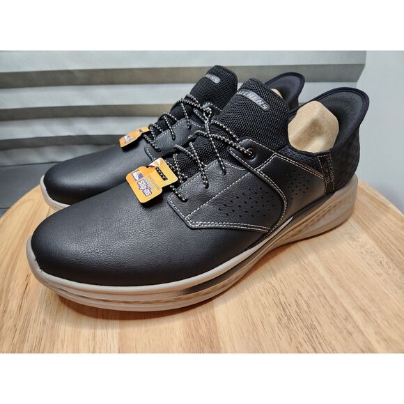 Skechers Hands Free Step Ins Slade Macklin Men's size 14 Black Tan - Picture 2 of 10